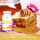 Bee Pollen - with Royal Jelly, Propolis - Boosts Energy Levels and The Immune System, Relieves Joint Inflammation - 120 Capsules