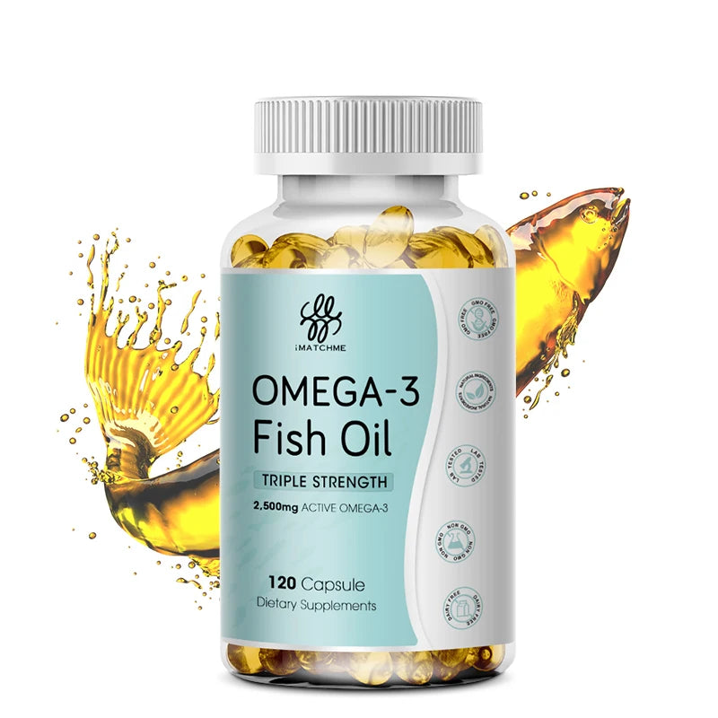 3600mg Triple Strength Omega 3  Fish Oil Supplement Rich EPA & DHA, Omega 3 Supplements for Heart, Brain & Immune Support