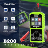 MRCARTOOL B200 Car Battery System Diagnostic Tool 12V/24V CCA 30-1700 Automotive Battery Charging Test Multi-language
