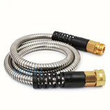 Lefree Garden Hose 25ft-100ft, Metal Garden Hose with Nozzle, Leak Proof Water Hose, 3/4" Fittings Metal Hose for Yard, Flexible