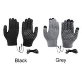 Unisex USB Electric Heated Gloves Winter Outdoor Sport Non-slip Touch Screen Mitten Rechargeable Thermal Knitting Heating Mitts