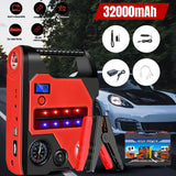 4 In1 Car Jump Starter with Air Compressor Portable Flashlight Starting Device Power Bank Battery Automotive Booster start