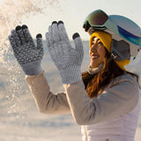 Unisex USB Electric Heated Gloves Winter Outdoor Sport Non-slip Touch Screen Mitten Rechargeable Thermal Knitting Heating Mitts