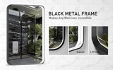 36x24 Inch LED Bathroom Mirror with Lights Metal Frame Mirror Wall Mounted Lighted Vanity Mirrors for Wall Anti Fog Bath Mirrors