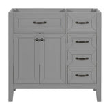 36" Bathroom Vanity with Sink Combo, Bathroom Cabinet with Drawers, Solid Frame and MDF Board, Grey