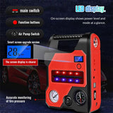 4 In1 Car Jump Starter with Air Compressor Portable Flashlight Starting Device Power Bank Battery Automotive Booster start
