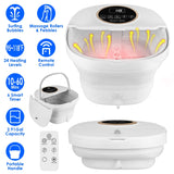 Collapsible Foot Spa Massager Electric Foldable Foot Soaker Tub with Remote Control 24 Heating Levels 6 Massage Rollers Surfing