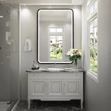 36x24 Inch LED Bathroom Mirror with Lights Metal Frame Mirror Wall Mounted Lighted Vanity Mirrors for Wall Anti Fog Bath Mirrors