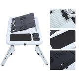 Adjustable Laptop Desk Lightweight Foldable Laptop Desk for Notebook PC Folding Car Bed Sofa Desk Stand Table Tray with Cool Fan