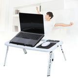 Adjustable Laptop Desk Lightweight Foldable Laptop Desk for Notebook PC Folding Car Bed Sofa Desk Stand Table Tray with Cool Fan