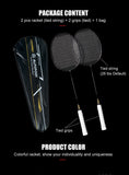 Alpsport XHP 2PCS Max 30LBS 6U 75g 100% legal original badminton racket Ultra-light full carbon fiber Badminton racket andbag