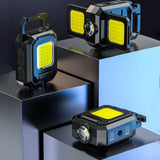 XPE Mini Keychain Light 1000LM COB LED Pocket Flashlight 800mAh Type-C USB Rechargeable IPX4 Waterproof Portable Outdoor Tool