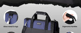 Reniteco 16 inch Tool Bags Heavy Duty Organizer Bag For Work Tools, Fabric Tool Tote, Multi-Pockets Wide Mouth Soft Bottom Blue