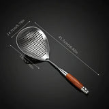 1 piece stainless steel skimmer with large slotted spoon for kitchen strainer for frying and hot pot