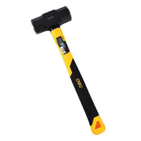 Deli 4LB Octagonal Sledge Hammer, Heavy-Duty Forged Steel Head, Ideal for Construction, Demolition, and DIY Projects