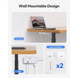 25FT Surge Protector Power Strip 10 Outlets 4 USB Ports 2 USB-C Flat Extension Cord Outlet with Overload Protection 2700J Wall