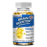 Brain Booster - with Ginkgo Biloba, Omega 3 Fish Oil DHA & EPA - for Enhanced Brain Function and Cardiovascular Health Support