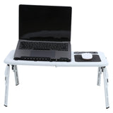 Adjustable Laptop Desk Lightweight Foldable Laptop Desk for Notebook PC Folding Car Bed Sofa Desk Stand Table Tray with Cool Fan