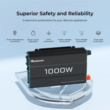 Renogy Pure Sine Wave Inverter 12V DC to 120V AC Converter for Home, RV, Truck, Off-Grid Solar Power Inverter 12V to 110V