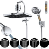 Upgraded 5-spray 13'' Dual Filtered Rainfall Shower Head Combo High Pressure  Handheld Shower Head  20 Stage Shower Filter