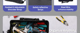 Reniteco 16 inch Tool Bags Heavy Duty Organizer Bag For Work Tools, Fabric Tool Tote, Multi-Pockets Wide Mouth Soft Bottom Blue