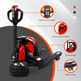 JIALIFT 3300LBS Fully Electric Pallet Jack Truck 24V Lithium Battery 45" x 27" Fork Size for Indoor Storage Handling Red SL15L3