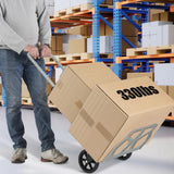 Folding Hand Truck 330 lb Capacity, Portable Aluminum Dolly Cart With Telescoping Handle And 2 Rubber Wheels, Ideal For Luggage