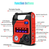 4 In1 Car Jump Starter with Air Compressor Portable Flashlight Starting Device Power Bank Battery Automotive Booster start