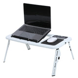 Adjustable Laptop Desk Lightweight Foldable Laptop Desk for Notebook PC Folding Car Bed Sofa Desk Stand Table Tray with Cool Fan