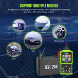MRCARTOOL B200 Car Battery System Diagnostic Tool 12V/24V CCA 30-1700 Automotive Battery Charging Test Multi-language