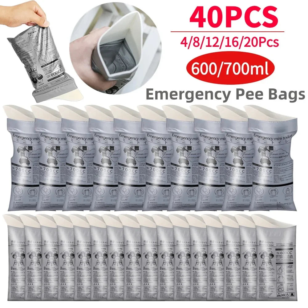 Mini Mobile Toilet Disposable Outdoor Urine Bags 4-40Pcs Portable for Men Women Children 600ml Emergency Travel Vomiting Bags