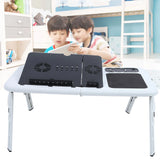 Adjustable Laptop Desk Lightweight Foldable Laptop Desk for Notebook PC Folding Car Bed Sofa Desk Stand Table Tray with Cool Fan