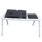 Adjustable Laptop Desk Lightweight Foldable Laptop Desk for Notebook PC Folding Car Bed Sofa Desk Stand Table Tray with Cool Fan