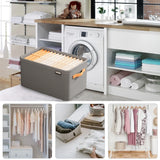 Cabinet Drawer Organizer Versatile Socks Storage Basket with Handle&Steel Frame Thickened Foldable Fabric for Home Wardrobe