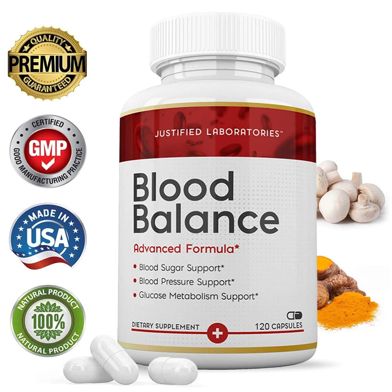 Blood Balancing Supplements - Balance Blood Sugar, Blood Pressure, Heart Health，Glucose Metabolism Support - 120 Capsules