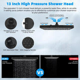 Upgraded 5-spray 13'' Dual Filtered Rainfall Shower Head Combo High Pressure  Handheld Shower Head  20 Stage Shower Filter