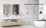 36x24 Inch LED Bathroom Mirror with Lights Metal Frame Mirror Wall Mounted Lighted Vanity Mirrors for Wall Anti Fog Bath Mirrors