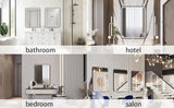 36x24 Inch LED Bathroom Mirror with Lights Metal Frame Mirror Wall Mounted Lighted Vanity Mirrors for Wall Anti Fog Bath Mirrors