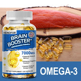 Brain Booster - with Ginkgo Biloba, Omega 3 Fish Oil DHA & EPA - for Enhanced Brain Function and Cardiovascular Health Support