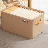 Cabinet Drawer Organizer Versatile Socks Storage Basket with Handle&Steel Frame Thickened Foldable Fabric for Home Wardrobe