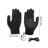 Unisex USB Electric Heated Gloves Winter Outdoor Sport Non-slip Touch Screen Mitten Rechargeable Thermal Knitting Heating Mitts