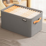 Cabinet Drawer Organizer Versatile Socks Storage Basket with Handle&Steel Frame Thickened Foldable Fabric for Home Wardrobe