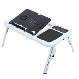 Adjustable Laptop Desk Lightweight Foldable Laptop Desk for Notebook PC Folding Car Bed Sofa Desk Stand Table Tray with Cool Fan