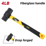 Deli 4LB Octagonal Sledge Hammer, Heavy-Duty Forged Steel Head, Ideal for Construction, Demolition, and DIY Projects
